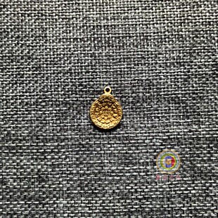 迷你黄铜九宫八卦牌藏式民族风金色腰牌包挂吊坠护身