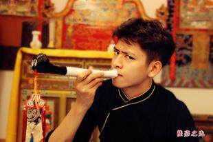 〓萨迦之光 原创〓《唤醒无明》瓷质藏传骨笛 法号 刚令 罡洞