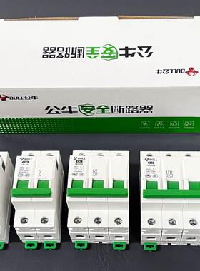 公牛LB5-63A空气开关1p空开2p家用3断路器40a小型63a电闸4家用32a