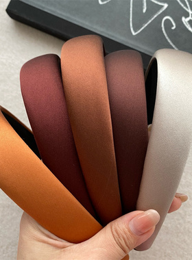 真丝纯手工发箍头饰女高颅顶桑蚕丝压法式发卡洗脸外出海绵头箍夏