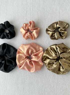 法式网红ins风发圈大肠圈发带高级感烫金光亮古风冷淡风发饰发绳