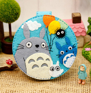 免裁剪结伴旅行随身镜化妆镜便携不织布手工布艺diy材料包