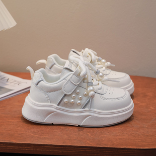 2025新款 蜡比小星女童鞋 轻便单鞋 小女孩珍珠板鞋 子春秋百搭小白鞋