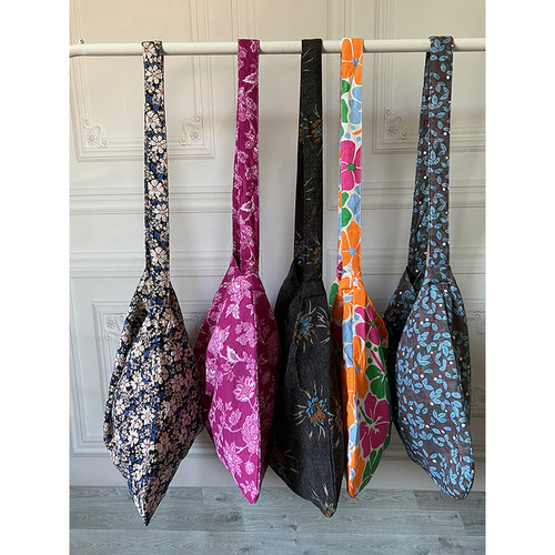 外贸精品夏日碎花布袋大容量休闲托特包春夏emis包包帆布包手提包