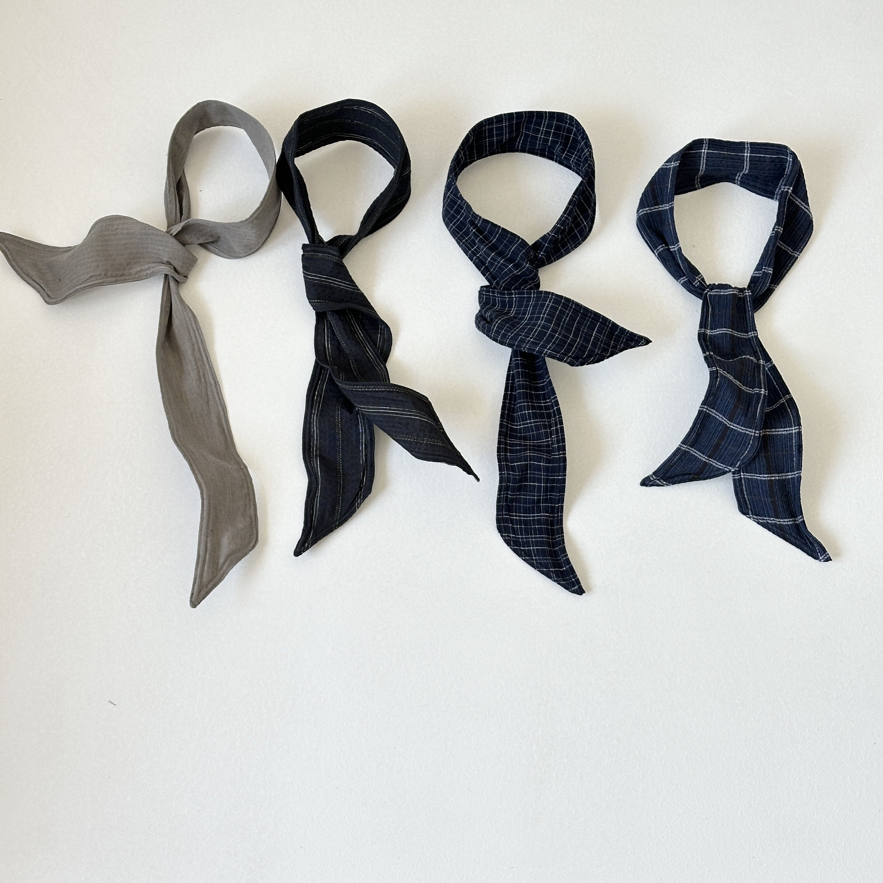 给日本顾客制作的样品 车间多色 复古日系格纹领巾男女可塑性丝巾