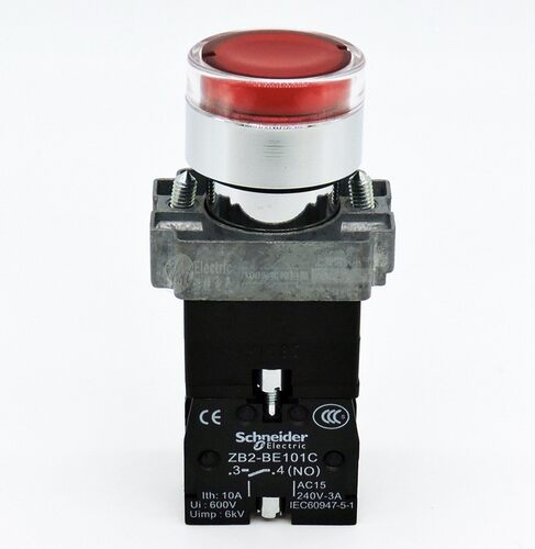 施耐德22mm带灯按钮开关XB2-BW34B1C ZB2-BE101C 24V红色