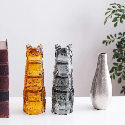 DOIY玻璃杯猫咪叠叠设计易收纳