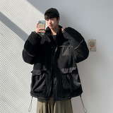 @港风棉服冬季新款反光条羊羔毛棉衣加厚潮外套MY89，男装棉衣，电商A021A