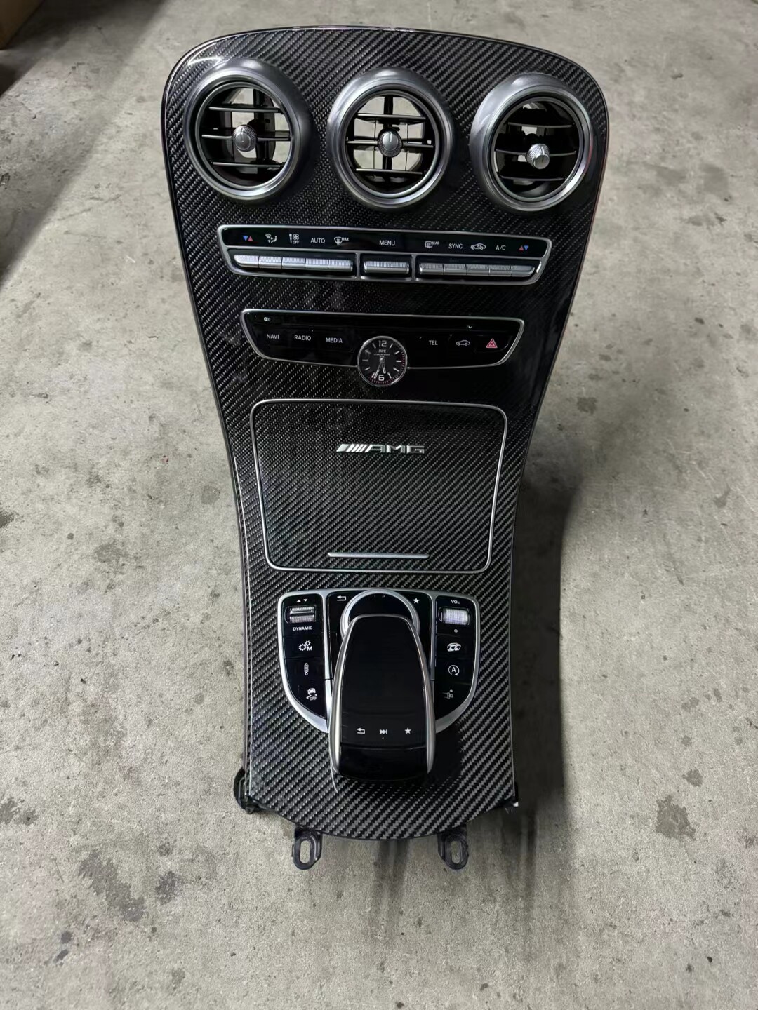 奔驰C180L C200L C260L C63AMG W205碳纤维中控台马鞍面板 万国表