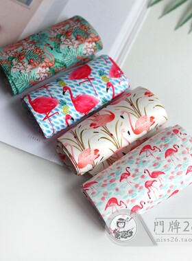 niss26 夏季新款薄袜子卡通印花火烈鸟女士个性复古透气短筒丝袜