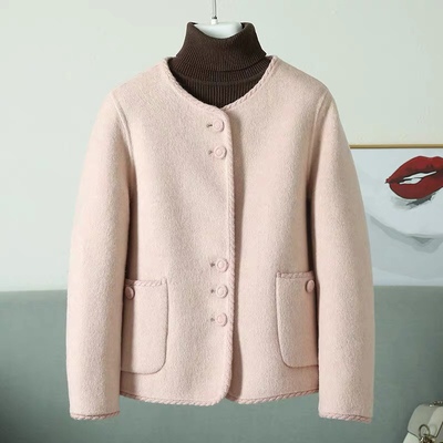 法式小香风羊毛呢绒短款显瘦外套