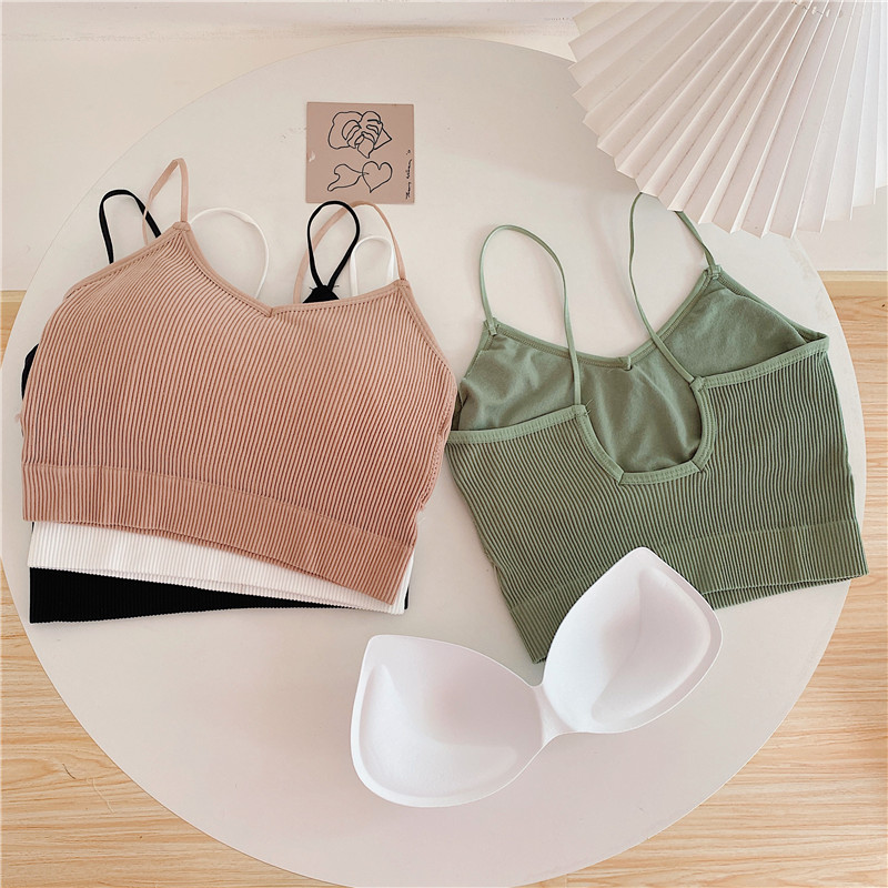 Real shot no sale new style back strap vest open back sexy versatile bra sleeveless bottom coat