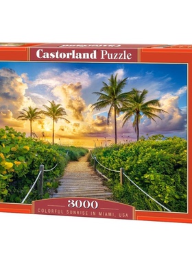 Castorland巧思进口拼图3000片迈阿密多彩的日出300617