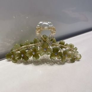 法式 春夏镶钻夹子头饰 发抓ins韩国清新花朵大号抓夹网红发夹新款