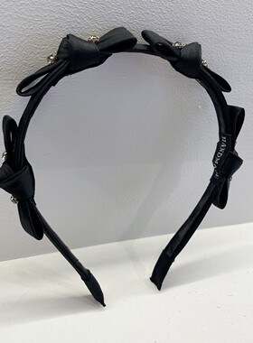 韩国黑色蝴蝶结减龄发箍女镶钻头箍高级感气质发饰2026年新款头饰