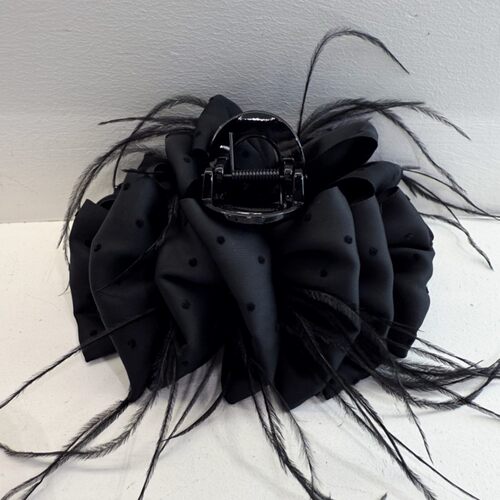 高级感波点云朵羽毛抓夹女