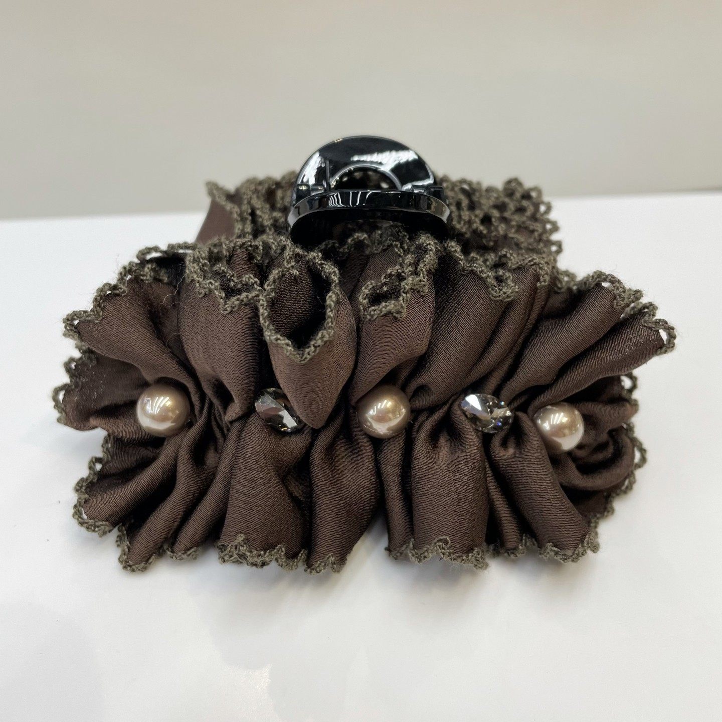 2026年新款蕾丝边褶皱精致抓夹褶皱珍珠高级感发夹时尚百搭鲨鱼夹,饰品/流行首饰/时尚饰品新,发饰,淘宝优惠券,粉丝福利购,淘宝优惠卷