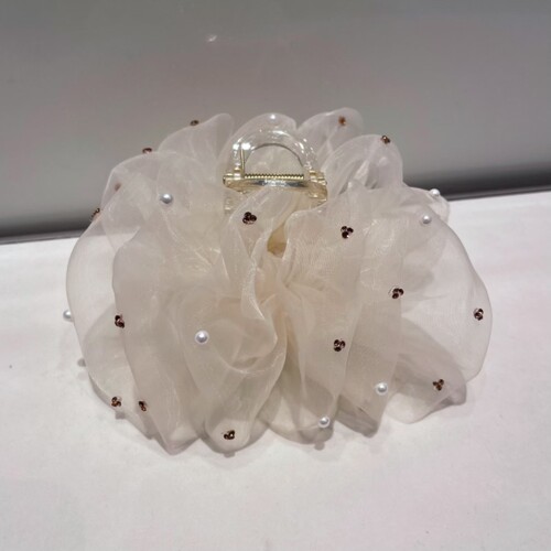 中大号蝴蝶结超仙鲨鱼夹珍珠气质