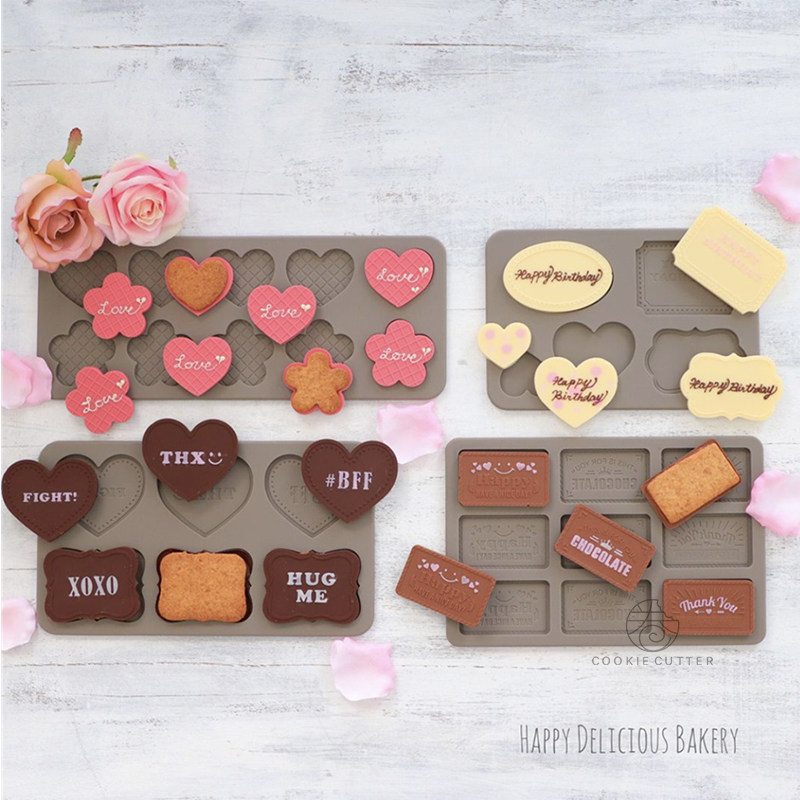 日本COTTA原装正品情人节巧克力硅胶模饼干模具蛋糕装饰牌伴手礼