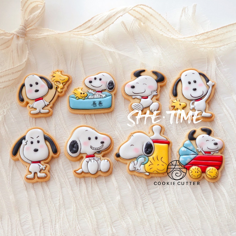 【视频教程】she.time食光老师史努比饼干模具收涎生日派对模具