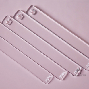 23456mm亚克力翻糖平衡尺短款 饼干厚度尺 软陶曲奇皮平整器工具