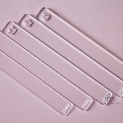 23456mm亚克力翻糖平衡尺短款 饼干厚度尺 软陶曲奇皮平整器工具