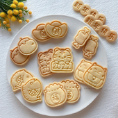 卷卷原创迷你新年中国风卡通小老虎招财猫饼干模具亲子家用烘焙模