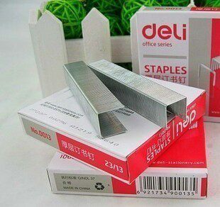 得力订书针0013厚层订书钉 23/13 办公财务重型装订机 80页钉