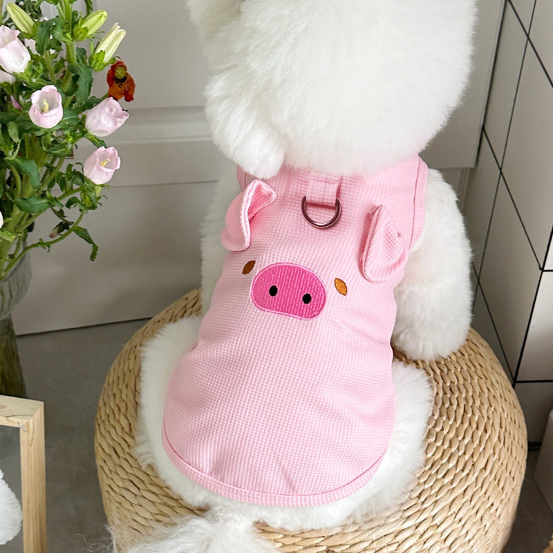 狗狗衣服秋季薄款可牵引小型犬春季衣服泰迪比熊猫咪可爱潮牌背心