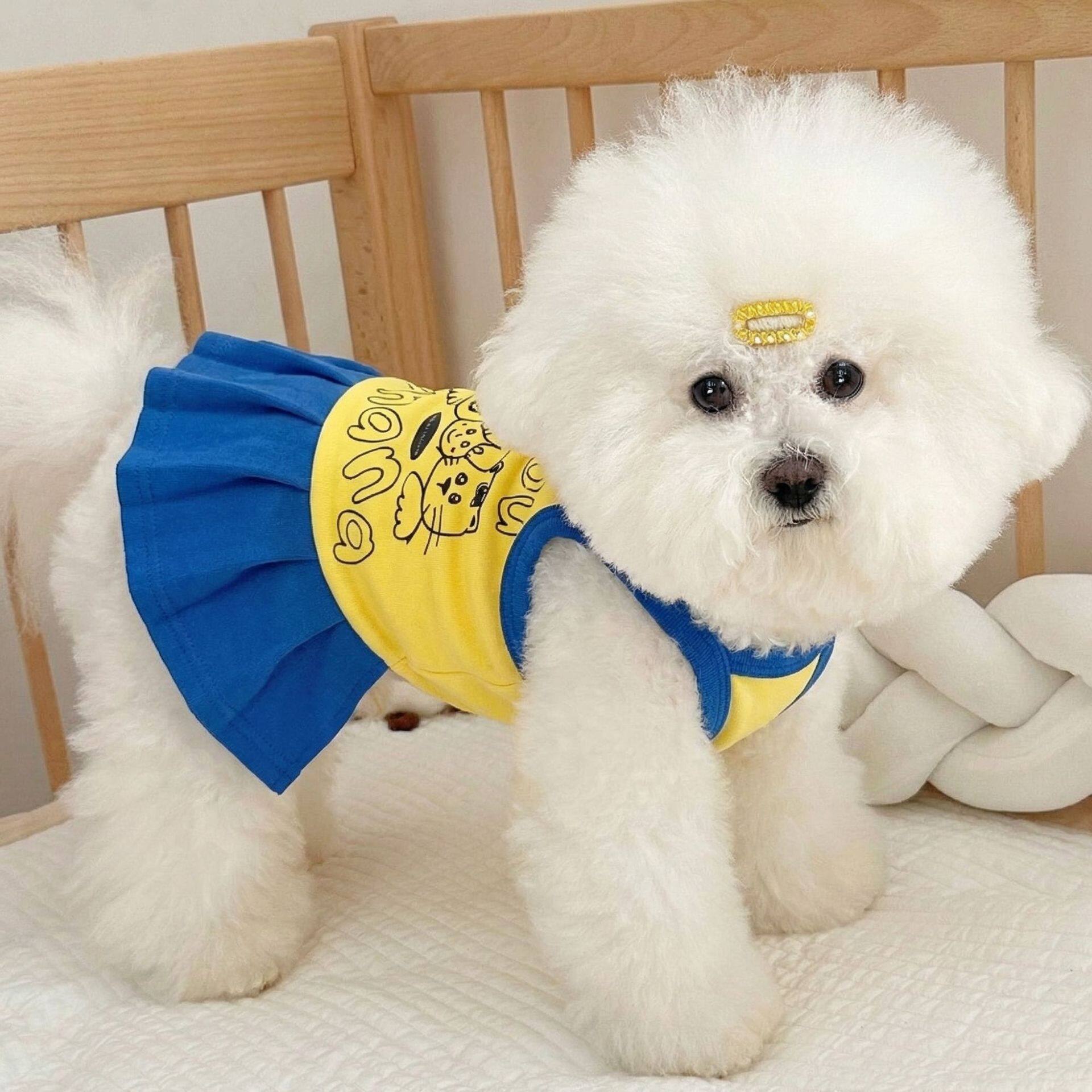 猫咪狗狗春秋衣服小裙子薄款秋季小型犬背心可爱英短比熊吊带裙