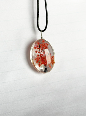 植物干花满天星项链创意个性