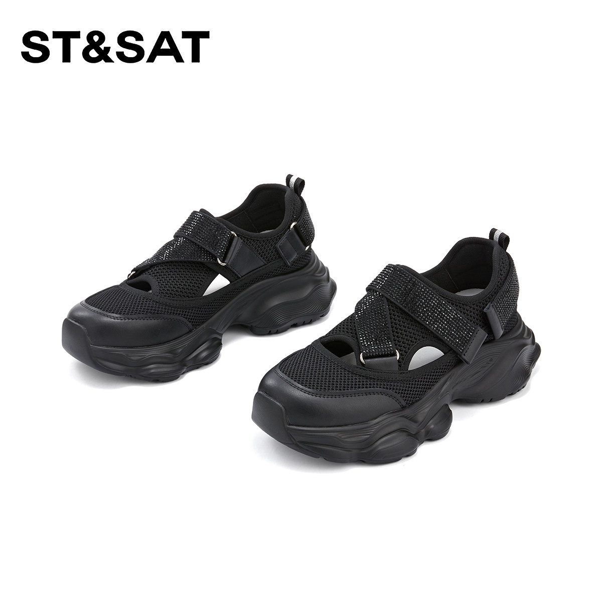 星期六厚底时尚休闲魔术贴老爹鞋2026夏季新款百搭舒适透气凉鞋女