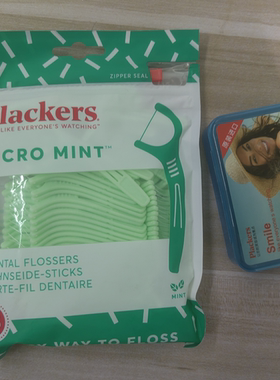 现货 美国Plackers超滑细线牙线架牙线架牙签型75支可选