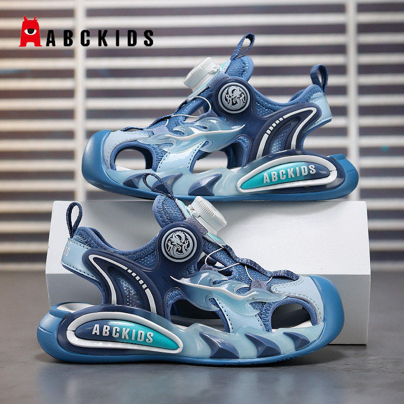 Abckids童鞋男童凉鞋2026夏季新款中大童防滑软底儿童包头沙滩鞋