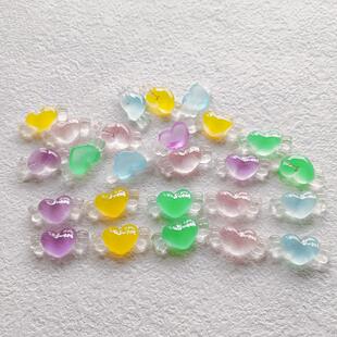 2.8*1.4cm爱心翅膀糖果树脂贴片手工diy应援扇魔法棒发饰配件K80