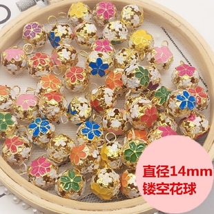 14毫米景泰蓝铃铛镂空彩色铃铛手工和风diy发饰步摇材料配件