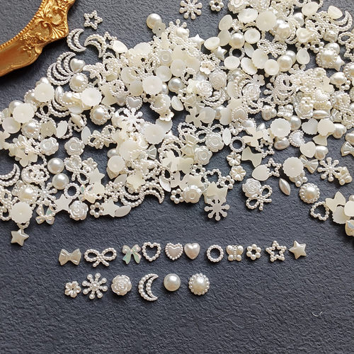 仿珍珠玫瑰花手工diy发饰吧唧托