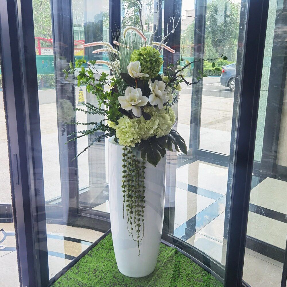 酒店旋转门仿真花假花公司大堂大厅摆件落地装饰花售楼处高档摆设