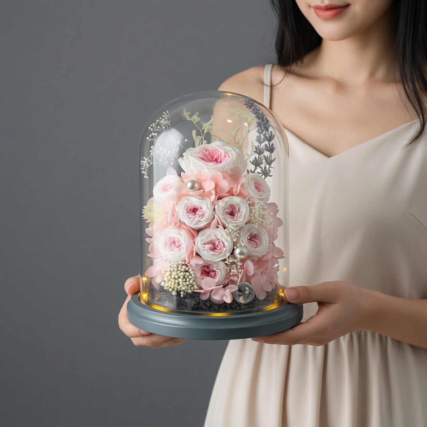 9朵玫瑰永生花礼盒520情人节纪念日送女友老婆生日七夕情人节礼物