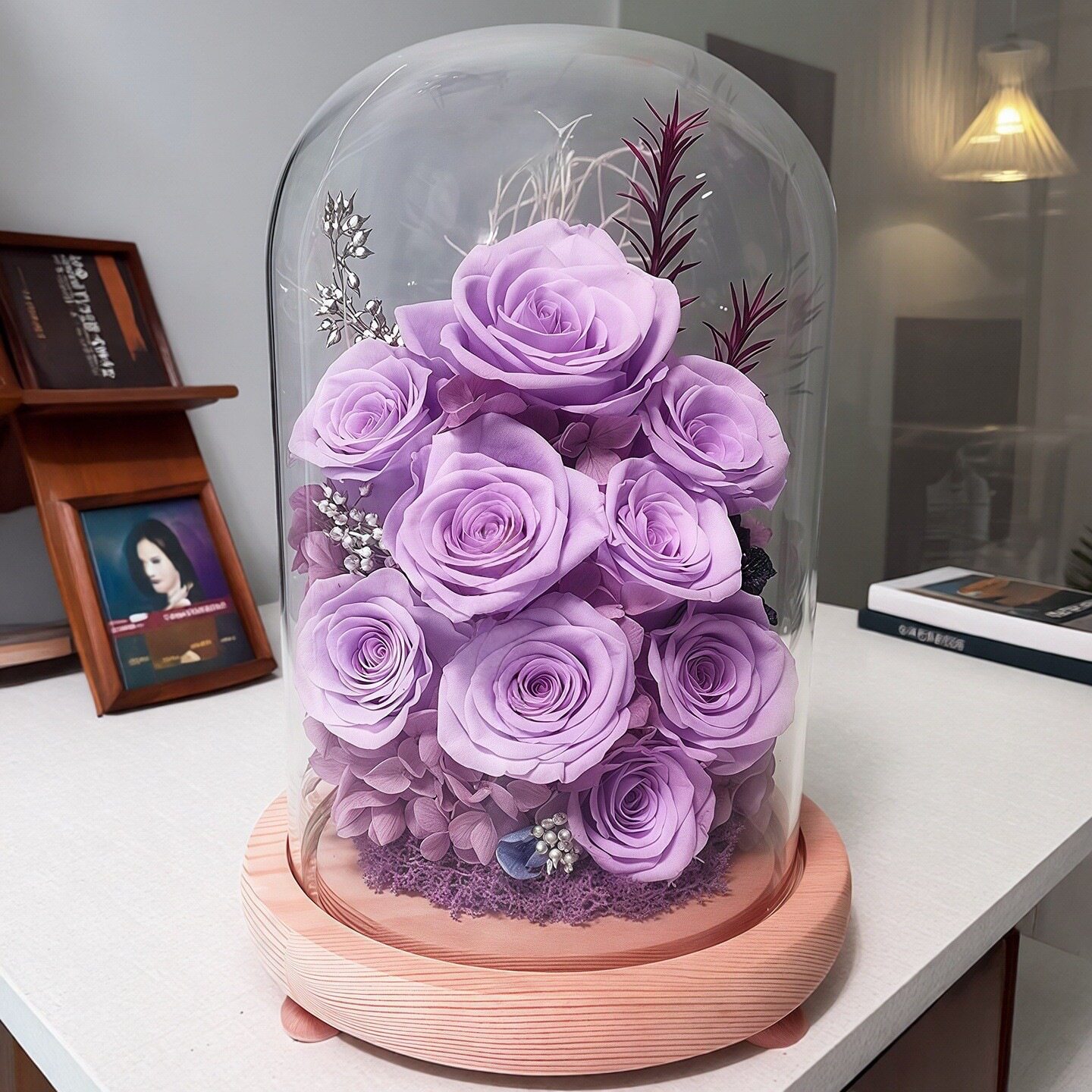 9朵玫瑰永生花高级感摆件干花真花礼盒520七夕情人节创意生日礼物
