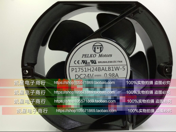 全新 PELKO 17251 P1751H24BALB1W-5 2线直流风扇24V 0.98A