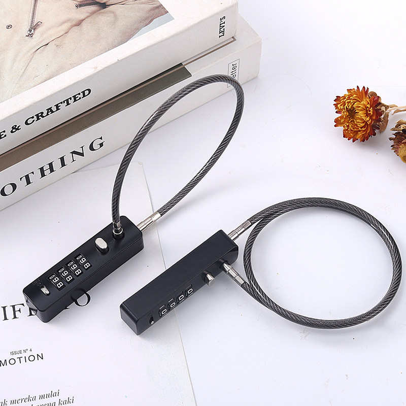 钢丝绳挂锁软锁长细钢丝锁防盗头盔锁密码锁具柜子锁头锁门储物柜