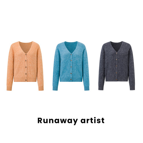 胡可的买手店 Runaway artist山羊绒桑蚕丝羊毛混纺金丝宽松开衫
