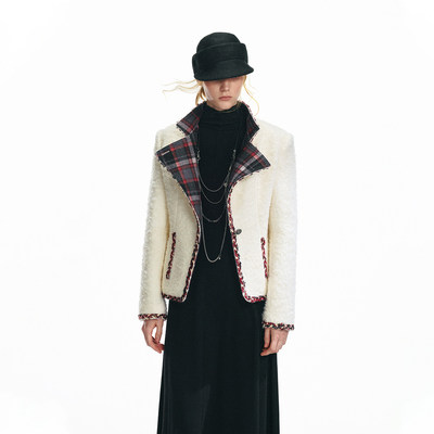 圣诞风圈圈小香风外套收腰外套