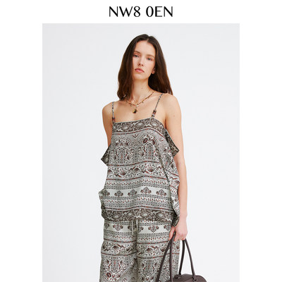 胡可的买手店 NW8 0EN《Dali》民族风百搭复古抽象花印花方巾吊带