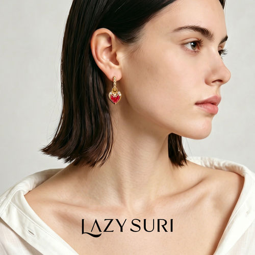 胡可的买手店 LAZYSURI懒苏芮 双面可戴冰奶草莓耳坠S925银耳针