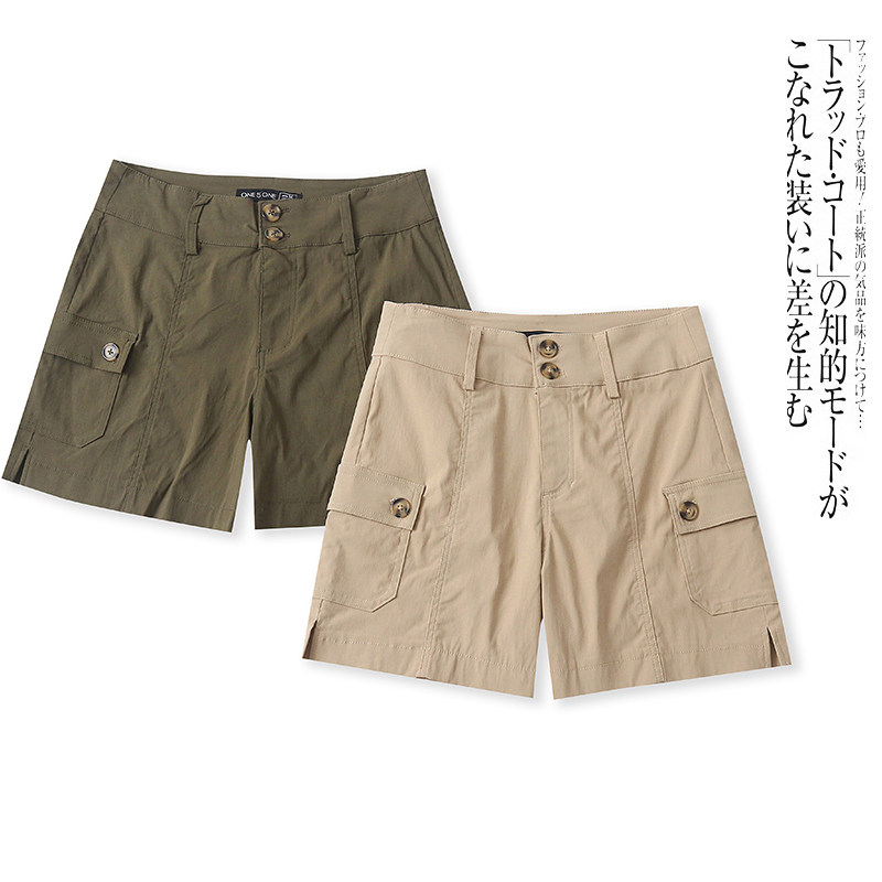 E4120外贸欧美女士休闲短裤春夏新款多口袋时尚工装风五分阔腿裤