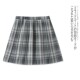 外贸日单学院风小女生JK格裙新款 高腰有扣格子拼色百褶裙甜美短裙
