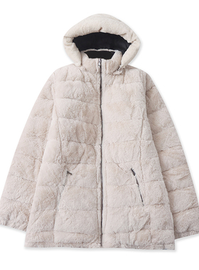 D6353外贸欧美女士亲子装毛绒拼色棉衣冬季新款连帽两面穿棉服