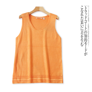 H8563外贸欧美女士针织马夹新款圆领套头无袖时尚宽松百搭背心